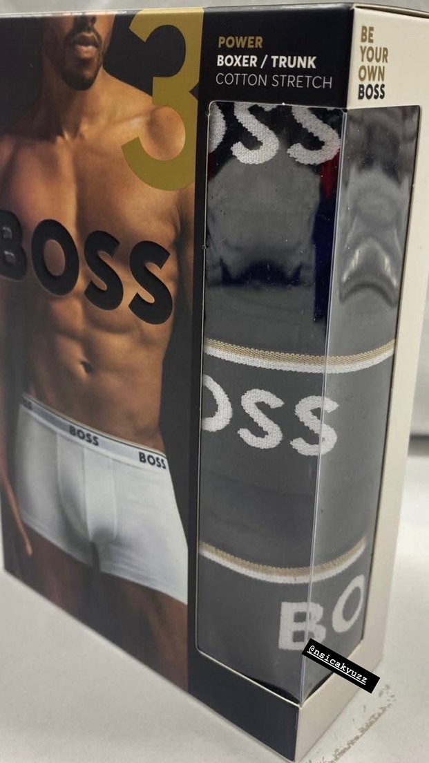 BOSS Erkek Siyah Baskılı Atletik Boxer - Görsel 2