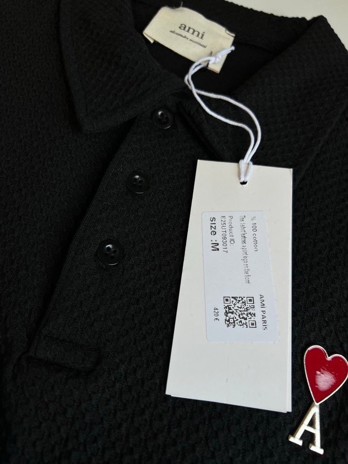 AMİ Siyah Erkek Uzun Kollu Polo Tişört - Görsel 3