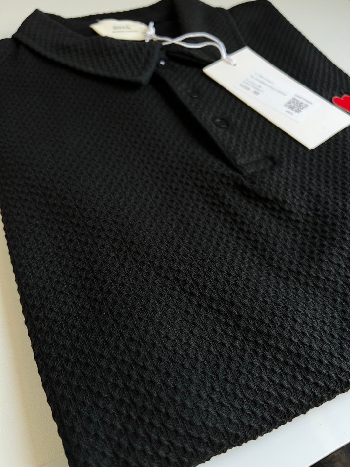 AMİ Siyah Düğmeli Erkek Polo Tişört - Görsel 2