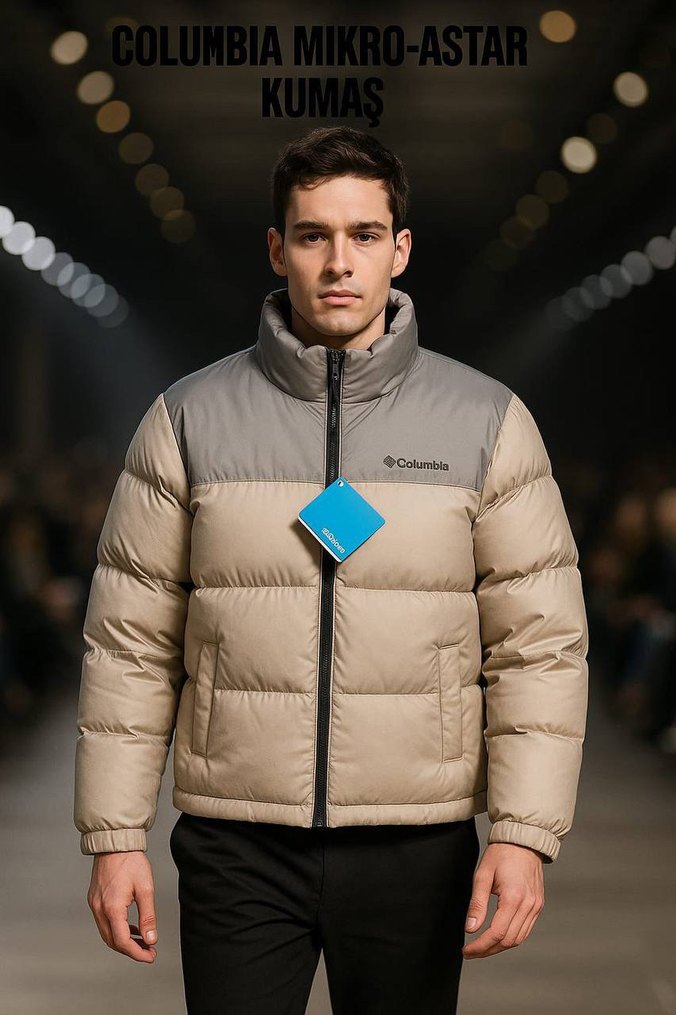 Columbia Gri Kısa Düğmeli Erkek Mont - Görsel 2