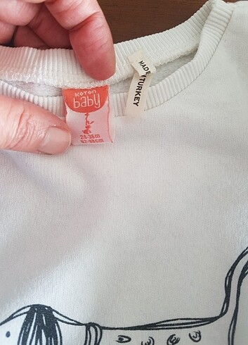 24-36 Ay Beden beyaz Renk koton baby 24 36 ay sweatshirt