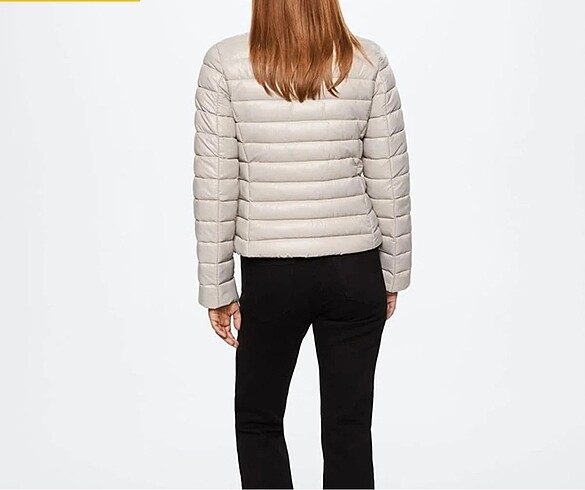 xs Beden Mango kapitoneli ceket mont gri