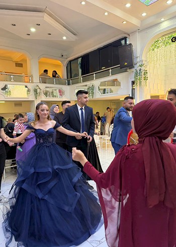 Lacivert kına elbisesi nişanlık