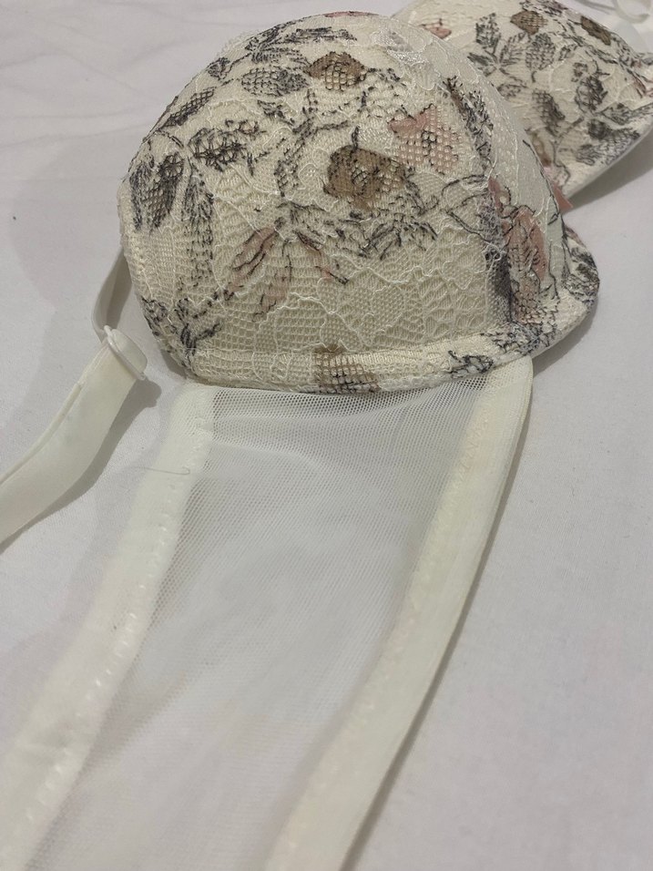 Bej Çiçek Desenli Bohem Parisian Sütyen 75B - Görsel 4