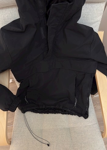 Siyah Kapüşonlu erkek kanguru mont - Görsel 2