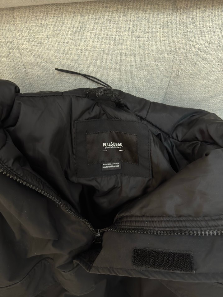 Siyah Kapüşonlu erkek kanguru mont - Görsel 4