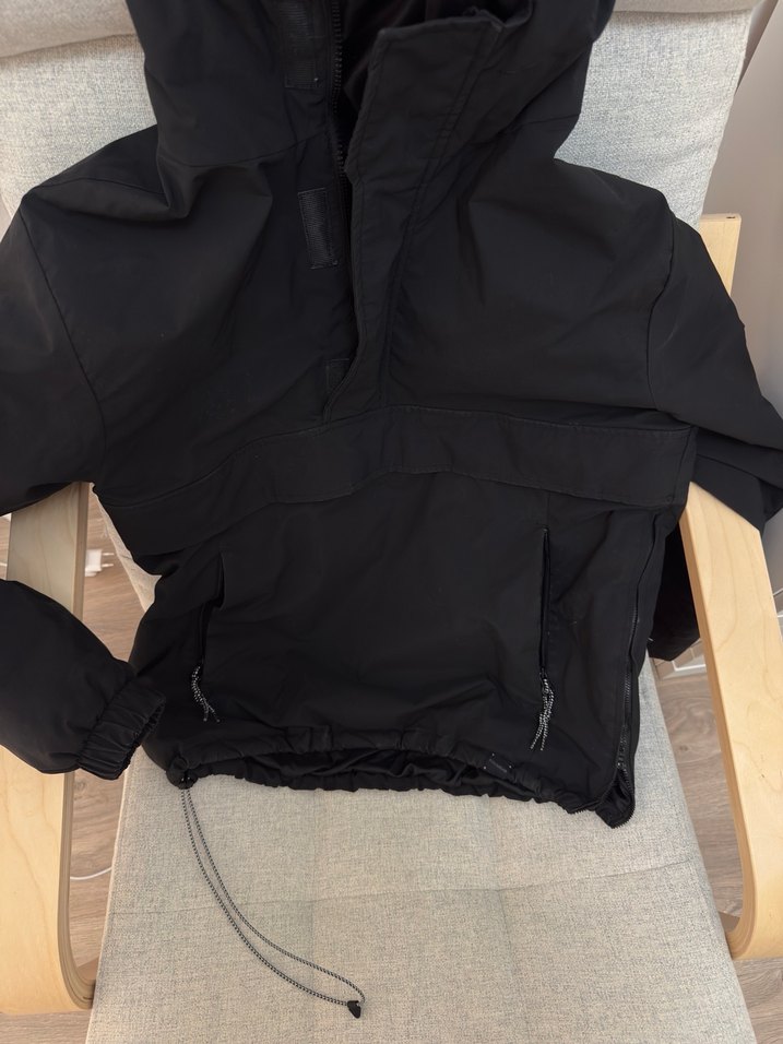 Siyah Kapüşonlu erkek kanguru mont - Görsel 2