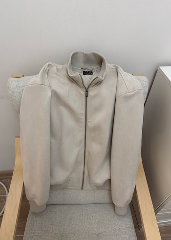 Bej Süet Yüksek Yakalı erkek Ceket - Görsel 3