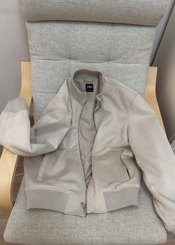 Bej Süet Yüksek Yakalı erkek Ceket - Görsel 2