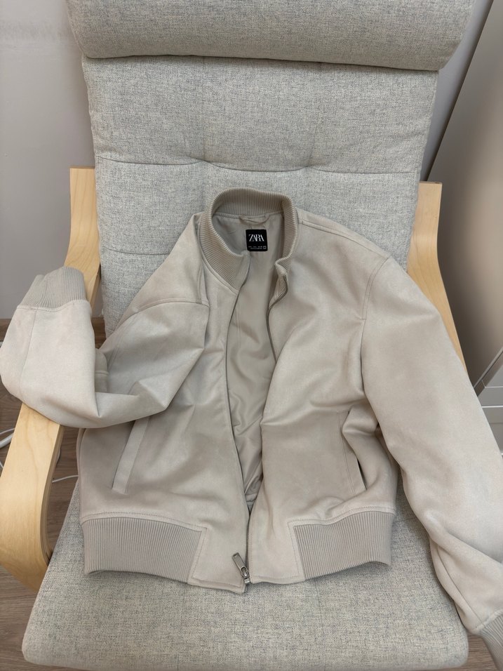 Bej Süet Yüksek Yakalı erkek Ceket - Görsel 2