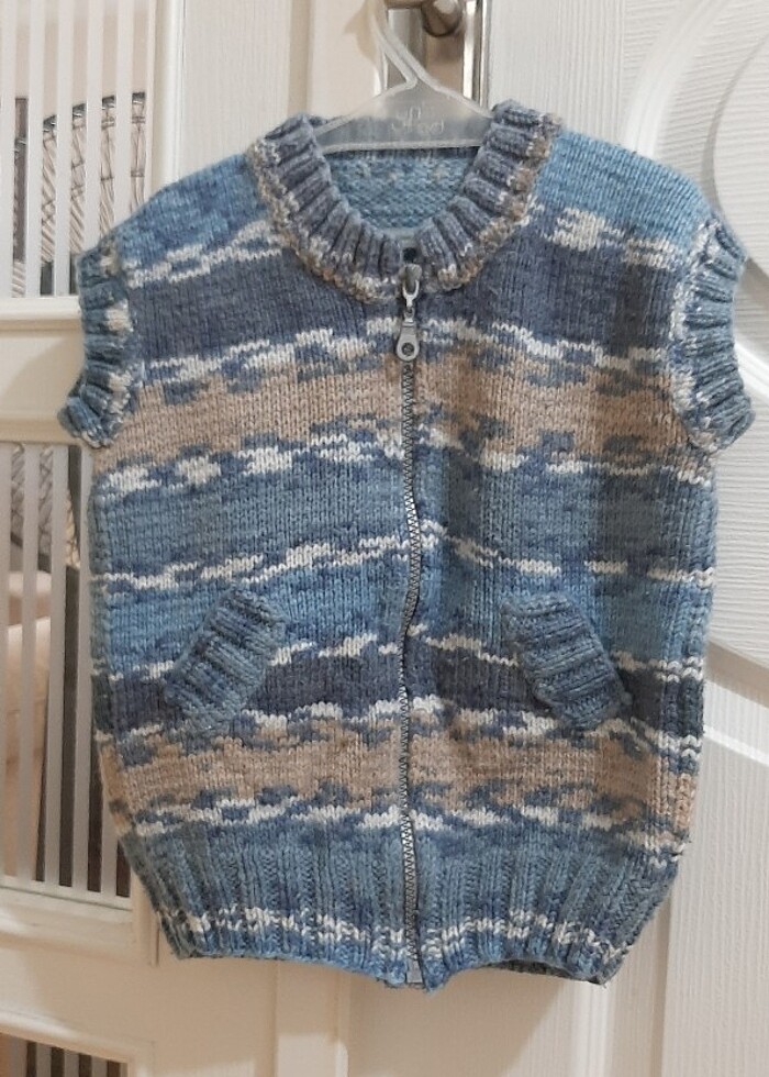 Çocuk el örgüsü yelek - Görsel 2