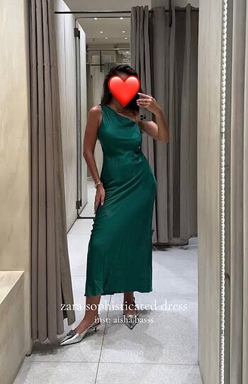 Zara saten elbise