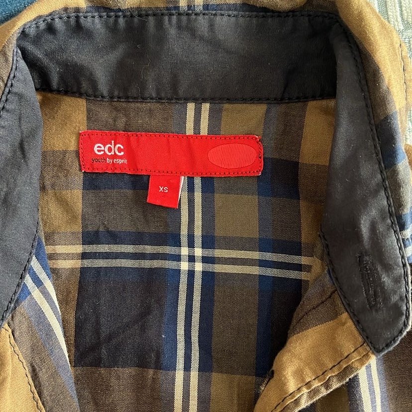 Düğmeli Kahverengi Ekose Erkek Gömlek - Görsel 3