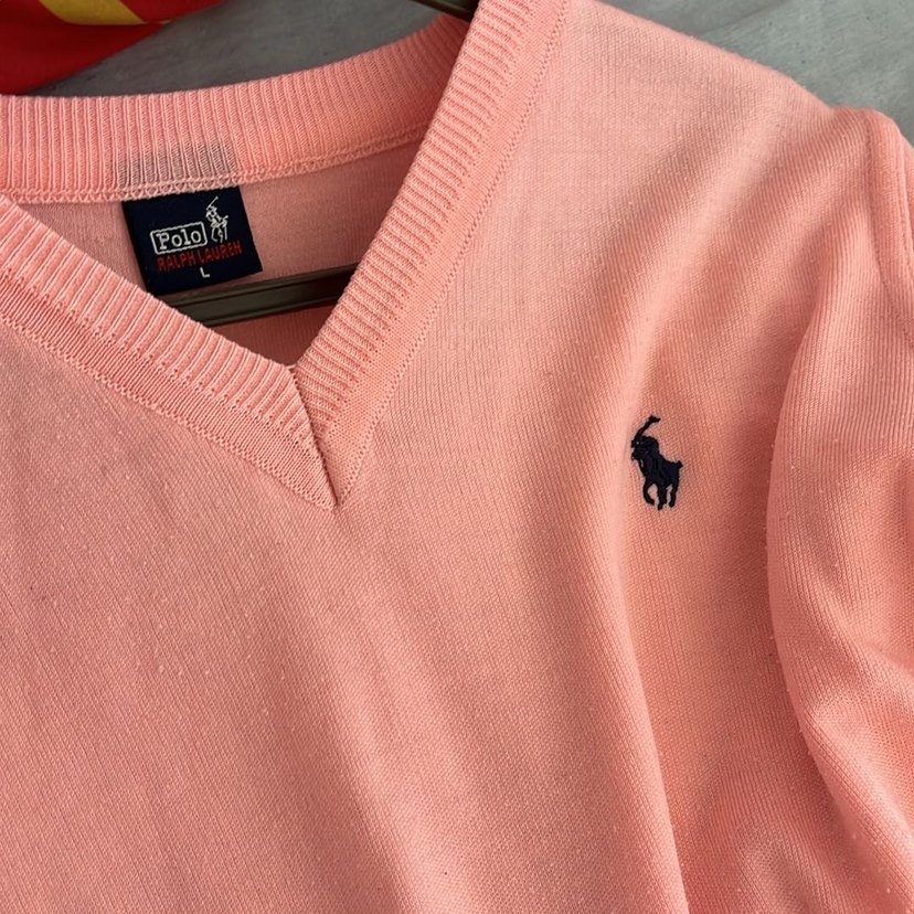 Polo Ralph Lauren Pembe V Yaka Kadın Kazak - Görsel 3