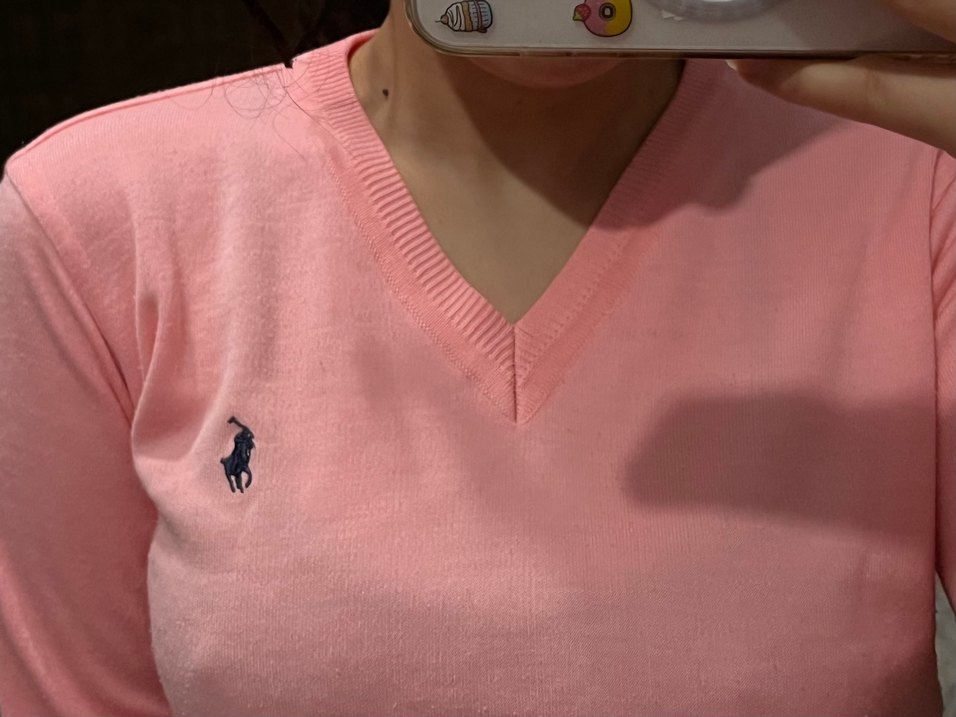 Polo Ralph Lauren Pembe V Yaka Kadın Kazak - Görsel 2