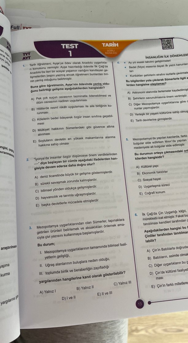 TYT-AYT Tarih Soru Bankası Retro Yayınları hiç çözülmemiş - Görsel 4