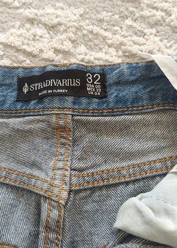 32 Beden mavi Renk Kadın Mavi Bol Kesim Denim Şort