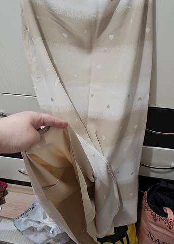 Bej ve Gri Desenli Kadın Etek - Görsel 3