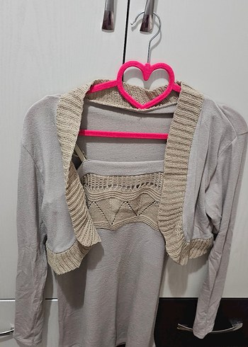 Dantel Detaylı V Yaka Bohem Mini Atlet ve Ceket - Görsel 3