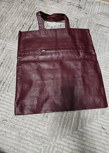 Siyah ve Kırmızı Deri Parisian Goth Kadın Çanta - Görsel 6