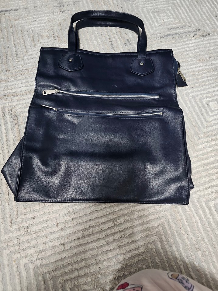 Siyah ve Kırmızı Deri Parisian Goth Kadın Çanta - Görsel 3