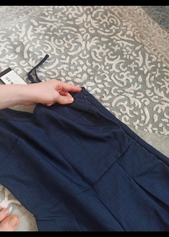 Kadın Lacivert Kot Tulum - Görsel 5