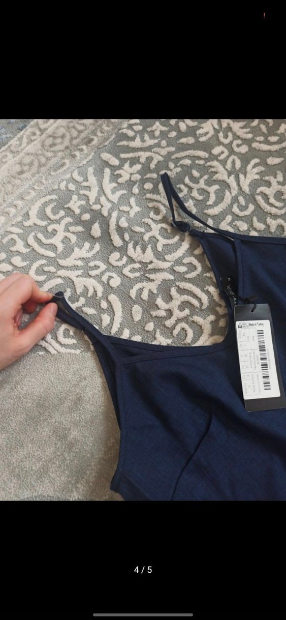 Kadın Lacivert Kot Tulum - Görsel 4