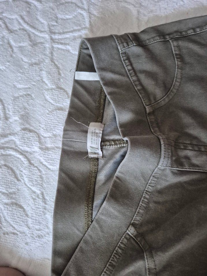 H&M Haki Kadın Tayt- Pantolon - Görsel 3