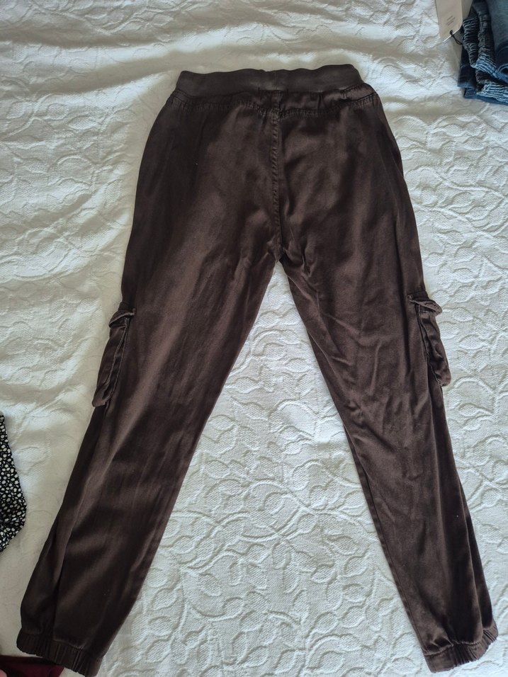 Kahverengi Kadın kargo model esnek Pantolon-Eşofman - Görsel 4