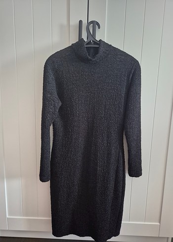 Kadın Siyah Uzun Kollu Triko Elbise - Görsel 2