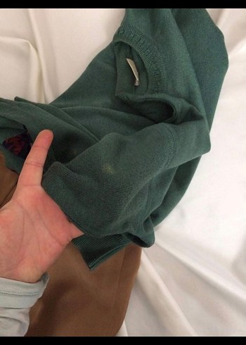 Vintage yeşil Örgü Yün Kazak - Görsel 4