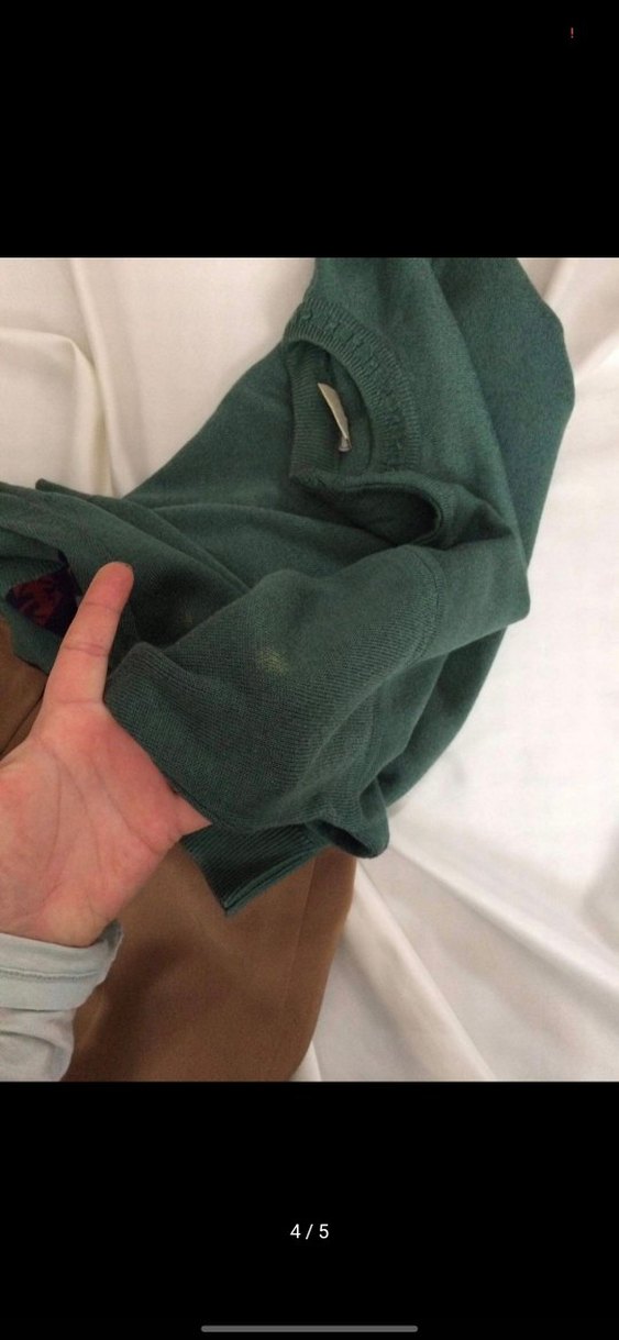 Vintage yeşil Örgü Yün Kazak - Görsel 4