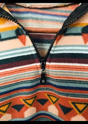 Bohem Çok Renkli Yarım Fermuarlı Sweatshirt - Görsel 3