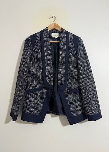 Lacivert Düğmeli Kadın Blazer Ceket