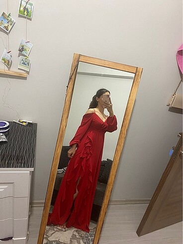 s Beden kırmızı Renk Kırmızı abiye elbise