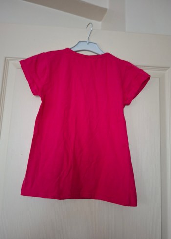 Kız Çocuk Pembe Payetli Baskılı Tişört - Görsel 5