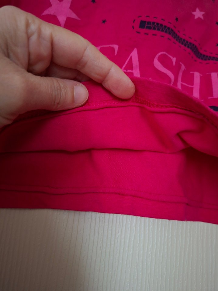 Kız Çocuk Pembe Payetli Baskılı Tişört - Görsel 4