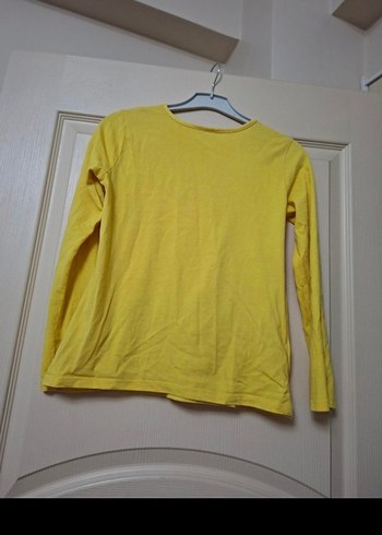 Sarı Uzun Kollu Nostaljik Maymun Baskılı Kız Tişörtü - Görsel 6