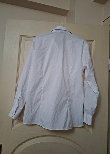 Düğmeli Beyaz Kadın Gömlek - Görsel 4