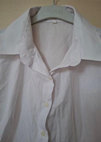 Düğmeli Beyaz Kadın Gömlek - Görsel 3