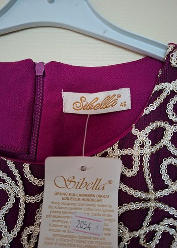 Bordo Nakışlı Uzun Kollu Abiye Elbise - Görsel 9