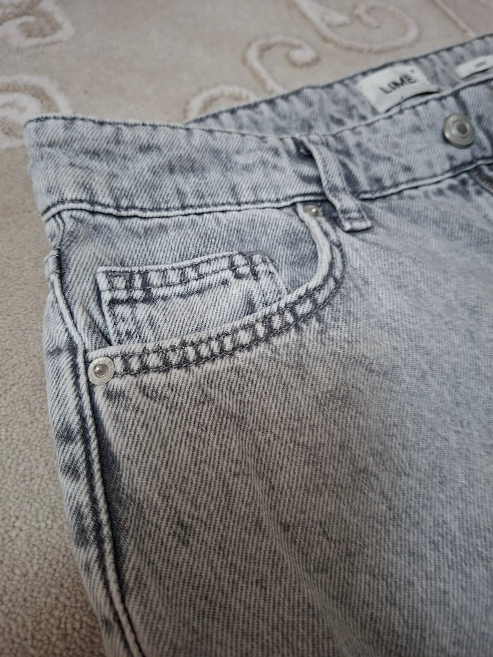 Bol Paça Kadın Kot Pantolon - Görsel 4