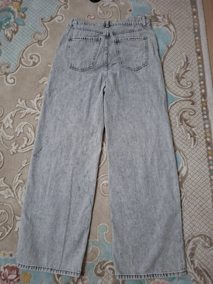 Bol Paça Kadın Kot Pantolon - Görsel 5