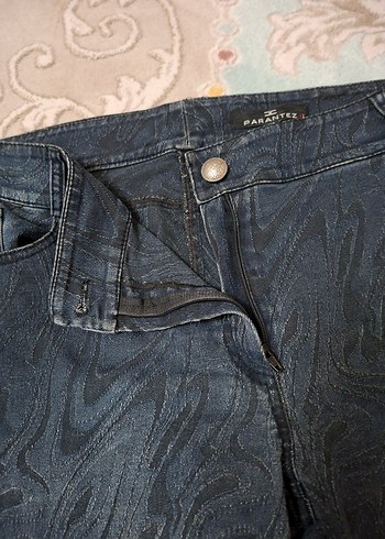 Kadın Lacivert Tie-Dye Desenli Denim Pantolon - Görsel 4