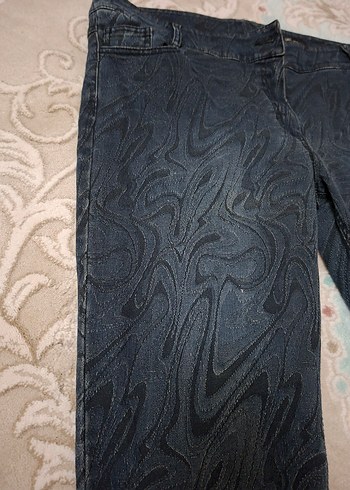 Kadın Lacivert Tie-Dye Desenli Denim Pantolon - Görsel 3