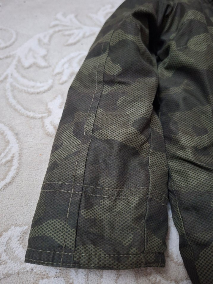 Kürk Detaylı Kamuflaj Kapüşonlu Erkek Çocuk Mont - Görsel 3