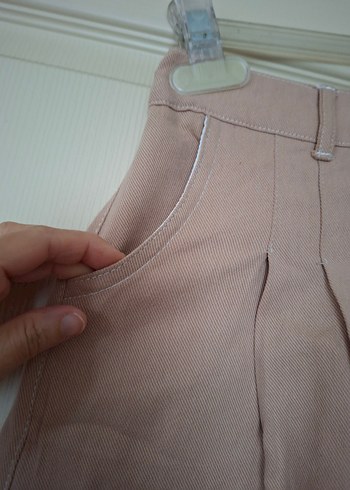 Kız Çocuk Bej Pileli Etek - Görsel 3