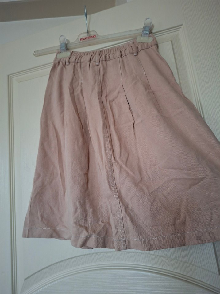 Kız Çocuk Bej Pileli Etek - Görsel 4