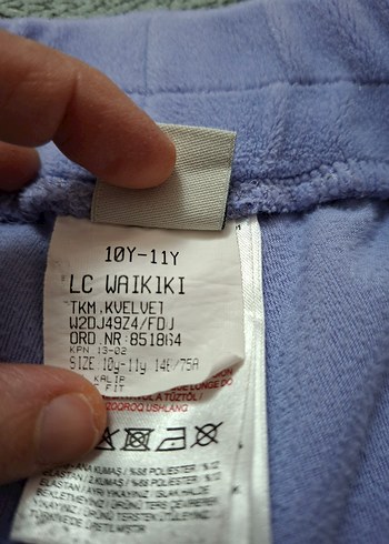 Blok Renkli Kız Çocuk Kadife Eşofman Altı - Görsel 7