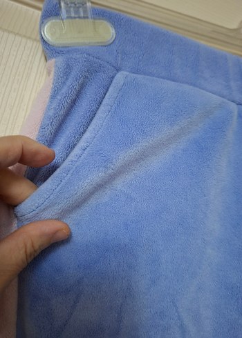 Blok Renkli Kız Çocuk Kadife Eşofman Altı - Görsel 3